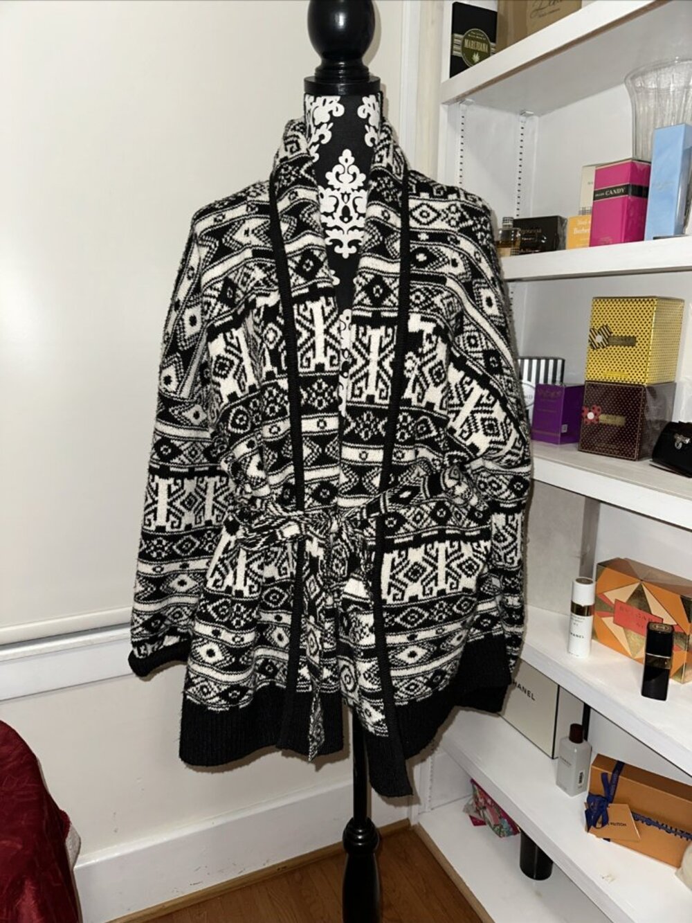 Rachel Zoe Belted Cardigan Sweater Duster Aztec Design Sz XL NEW! NWT!